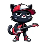 Cat wif guitar